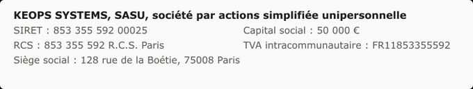 Informations éditeur du site